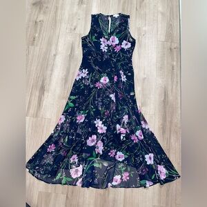 Calvin Klein Blue & Pink Floral High Low Dress Women’s Sz-10. Wedding,SemiFormal